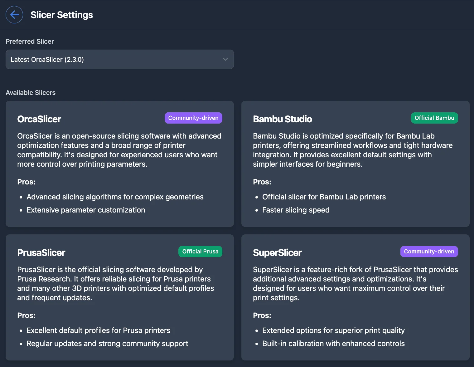 Multiple Slicer Support