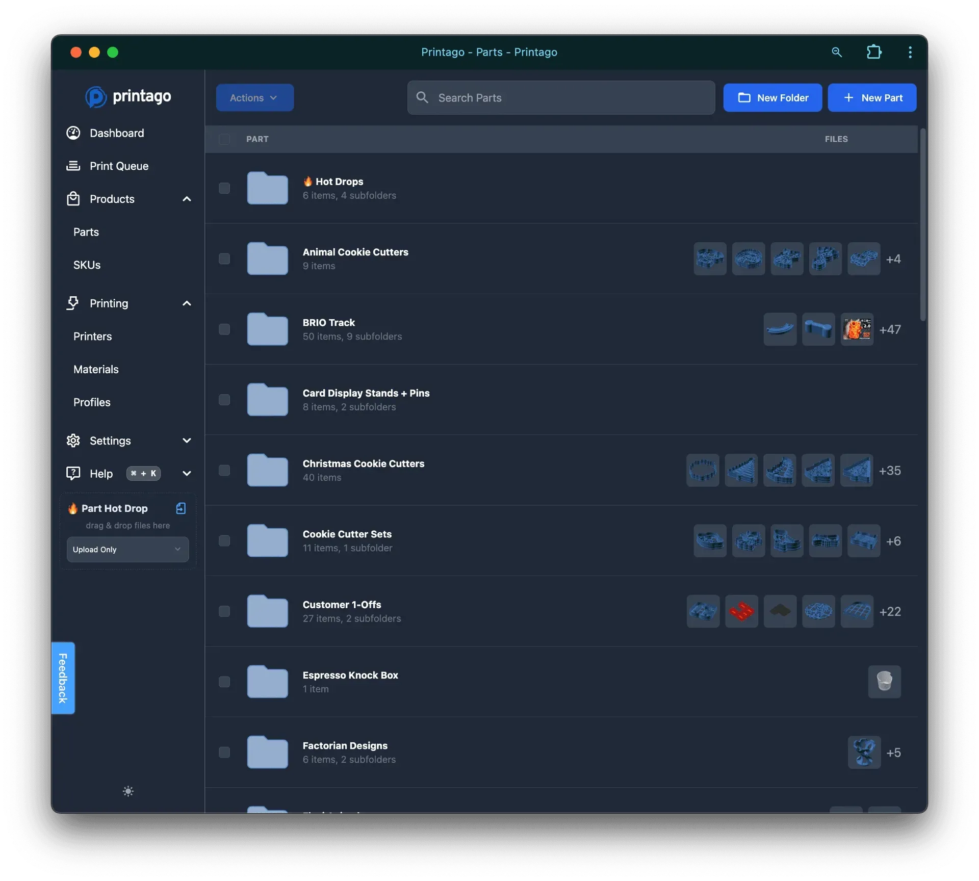Parts and files management