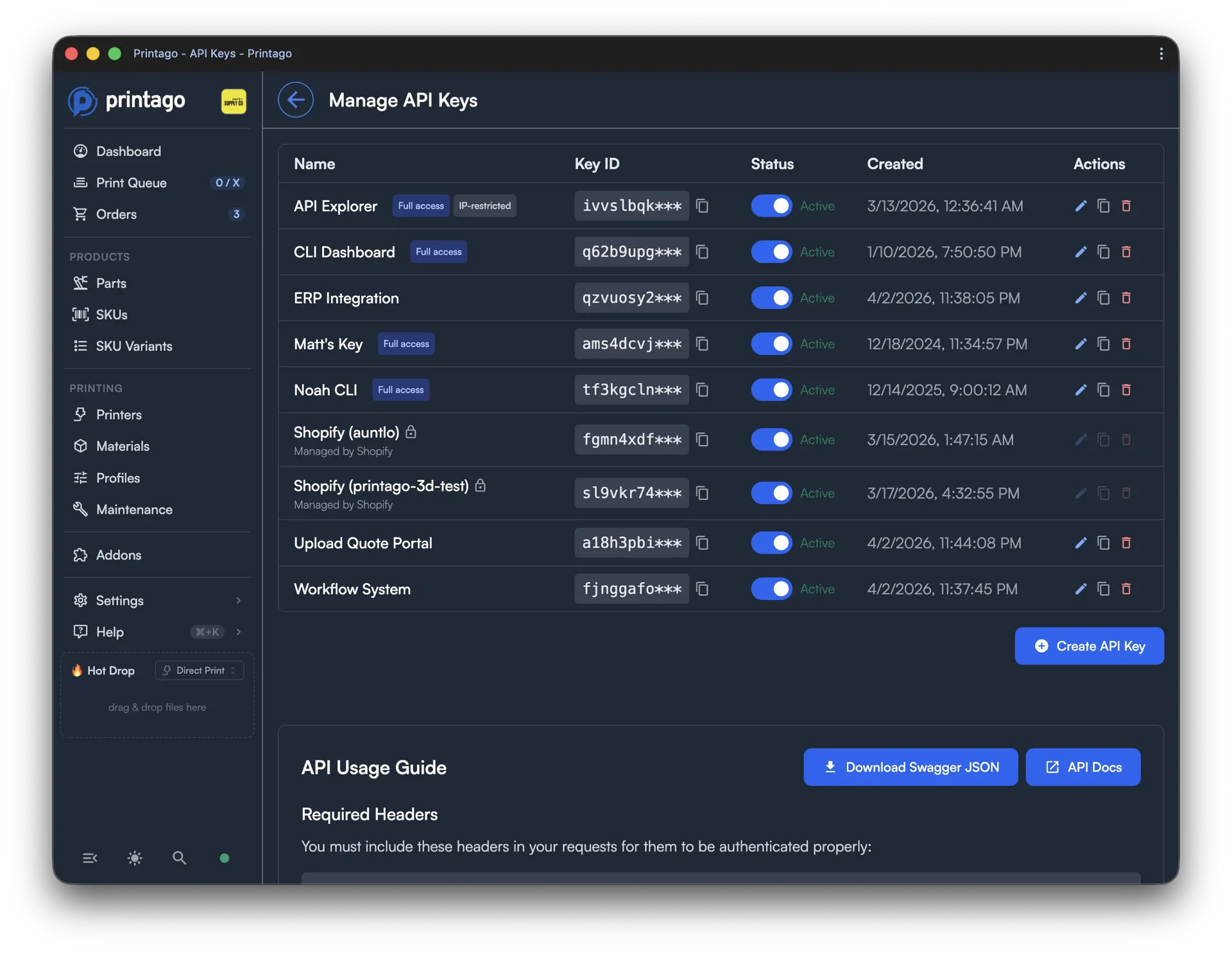 Developer and API capabilities